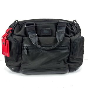 TUMI Alpha Bravo 'Brooks' Black Nylon Slim Briefcase Travel Luggage Laptop Bag